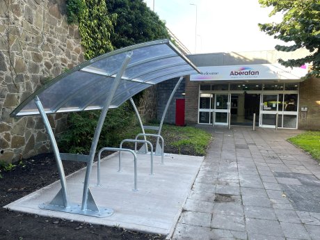 Bike rack at Aberafan